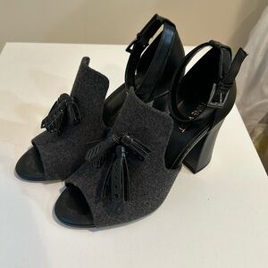 Nine West chunky peep toe heels with ankle straps